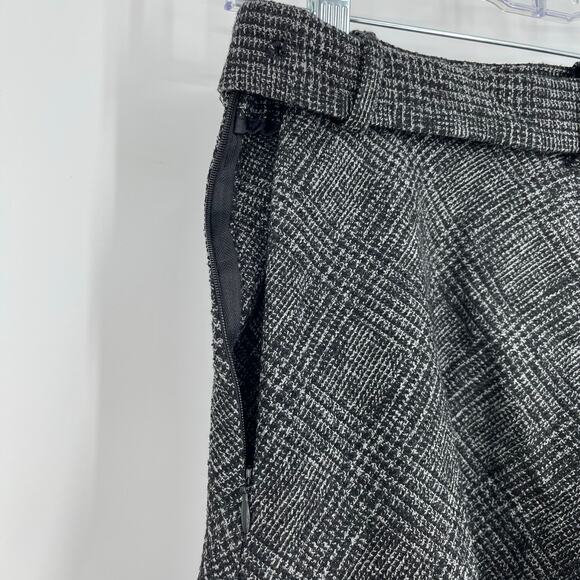 Zara Gray Tweed Skirt Size XS Belted Mini A-Line - Picture 5 of 7